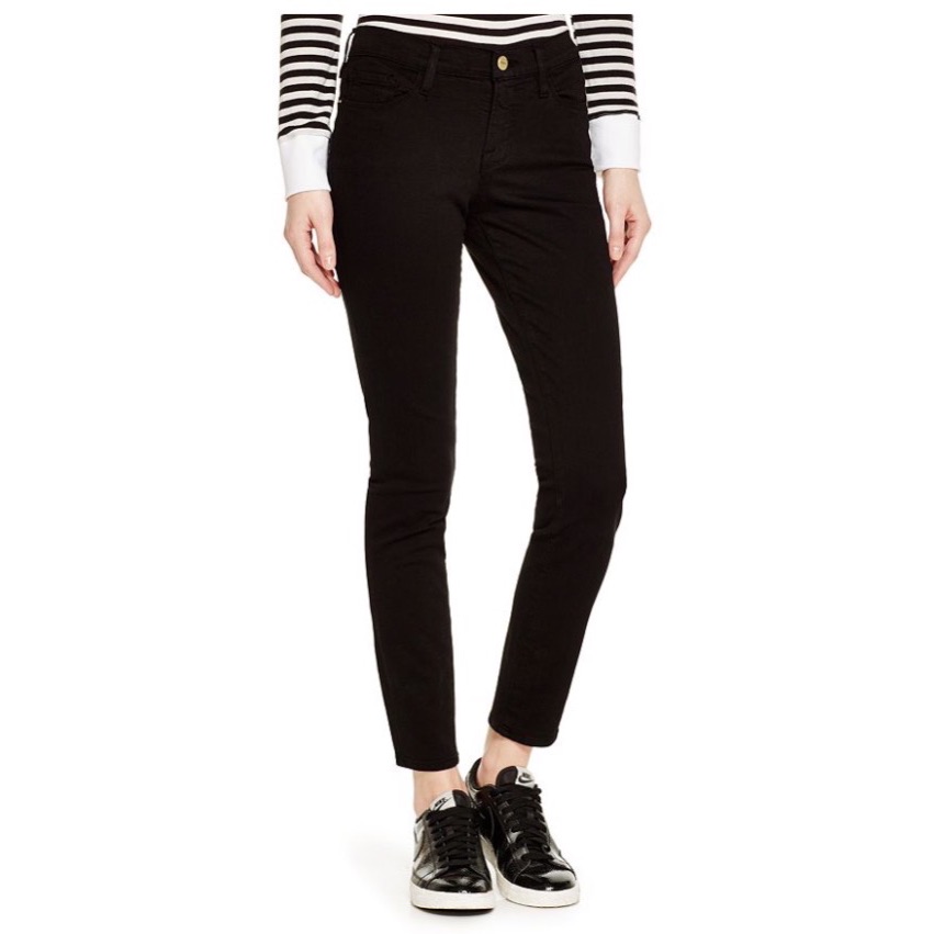 Frame Black Le Skinny De Jeanne Jeans In Film Noir Mid Rise